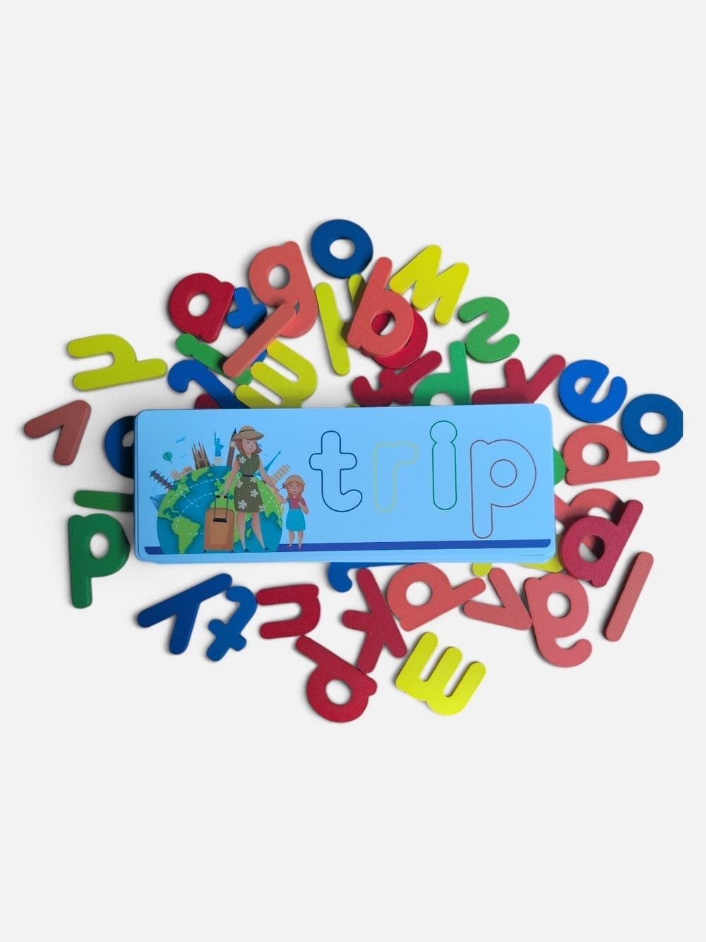 Wooden Alphabet Spelling Puzzle Board Set – Educational Sight Words Toy